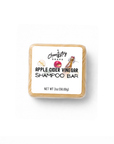 Shampoo bar with a label on a white background
