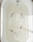 the tub water should be a little fizzy the lavender should be petals only and slightly opaque