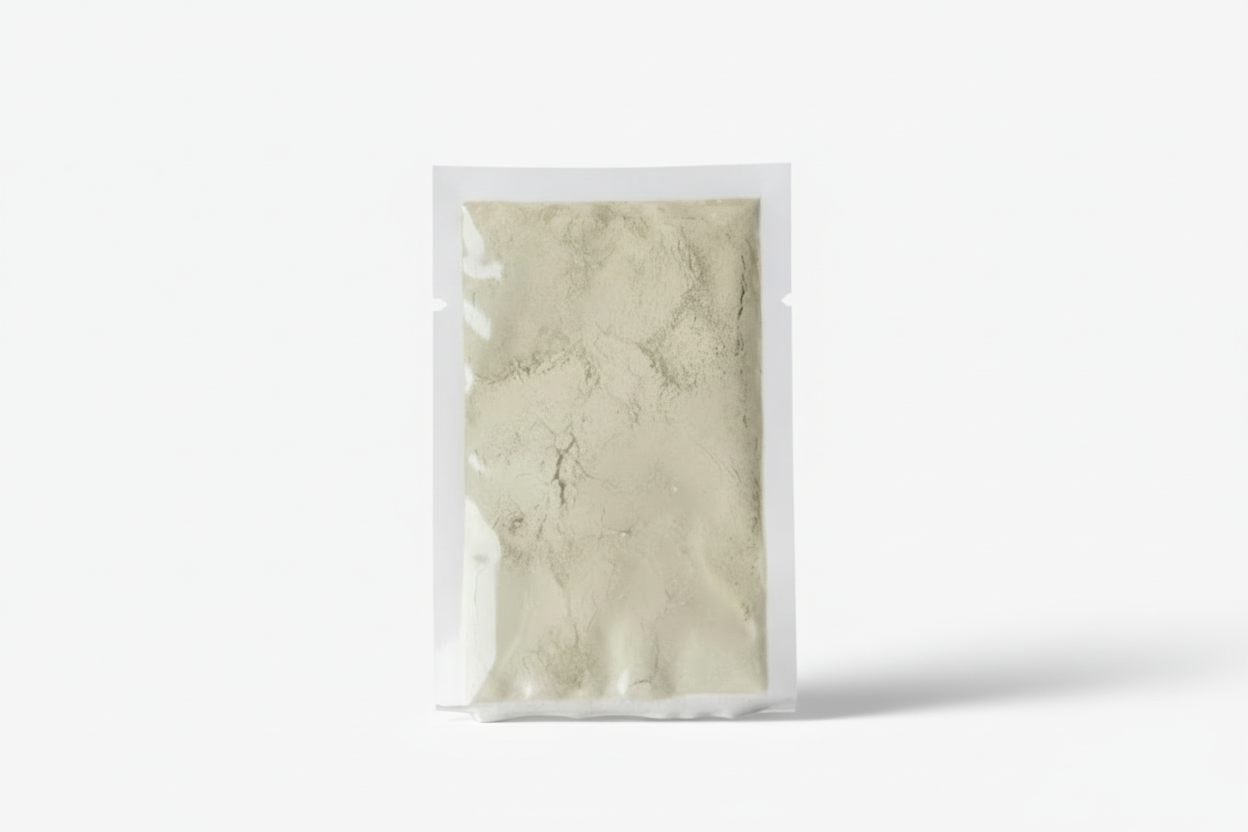 Packaged face mask on a white background