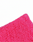 Product detail of a pink knitted nylon fabric on a screen.