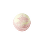Private Peach Pink and yellow bath bomb on a white background
