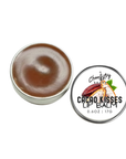 Cocoa kisses lip balm with a visible brand - chemistry soaps logo on a white background